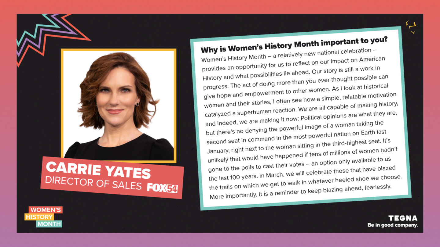 Celebrating Women’s History Month with Carrie Yates, Director of Sales at Fox54 Celebrating Women’s History Month with Carrie Yates, Director of Sales at Fox54 image