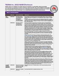 View TEGNA’s 2022 SASB Disclosure for the Media and Entertainment Industry image